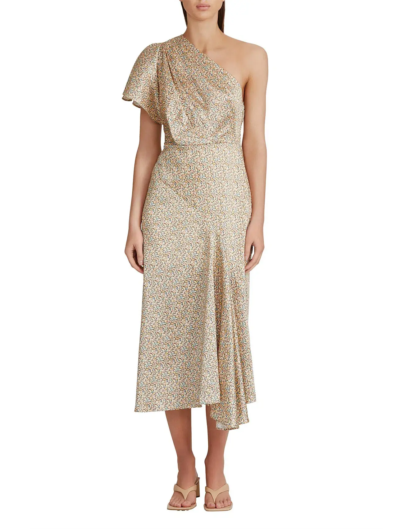 Acler Fisher One Shoulder Dress Gold Size 6 - Image 1
