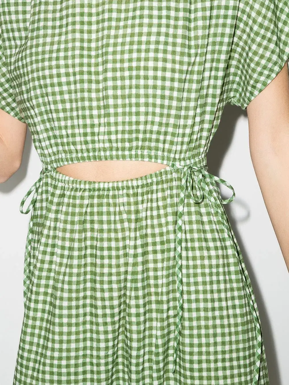 Peony Picnic After Swim Gingham-check Maxi Dress Green Size 10  for rent on The Volte - main image