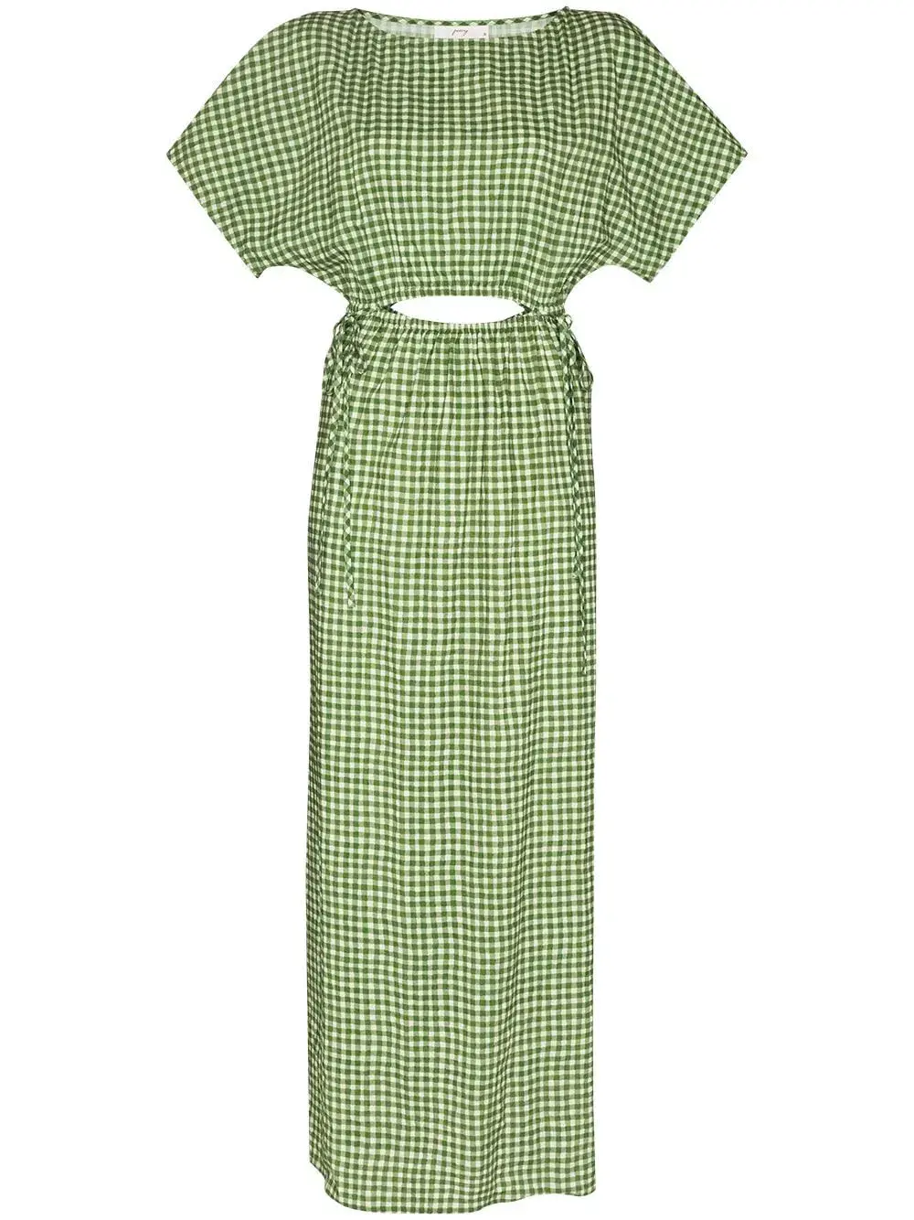 Peony Picnic After Swim Gingham-check Maxi Dress Green Size 10  for rent on The Volte - main image
