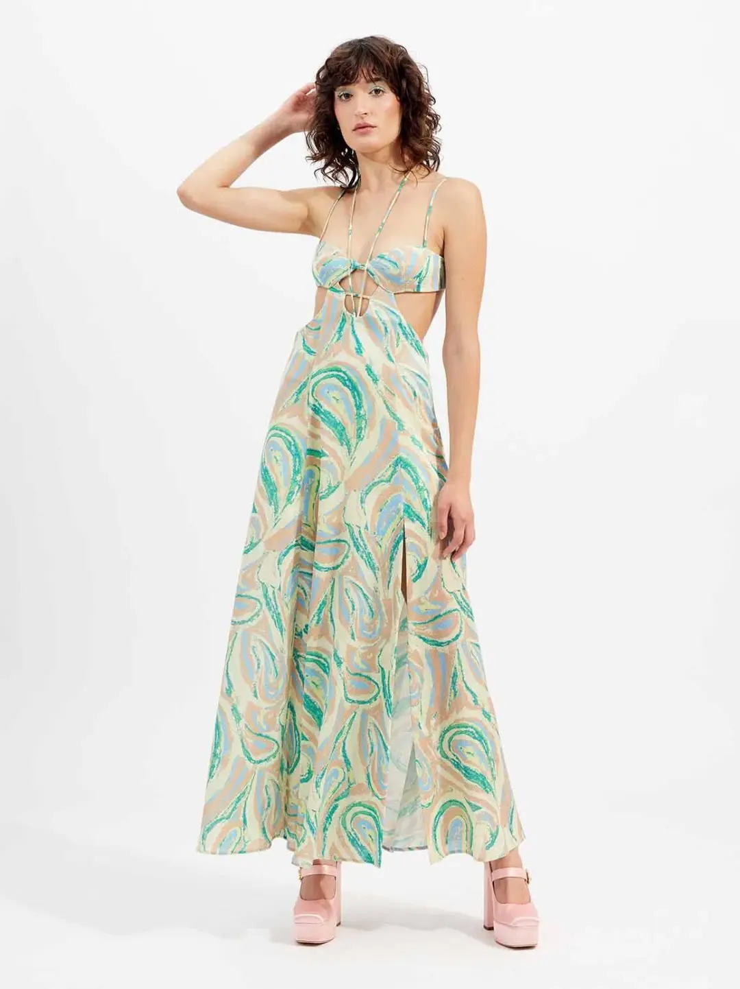 Alice McCall Swan Lake Midi Dress in Citrus Size 10 for rent on The Volte - main image