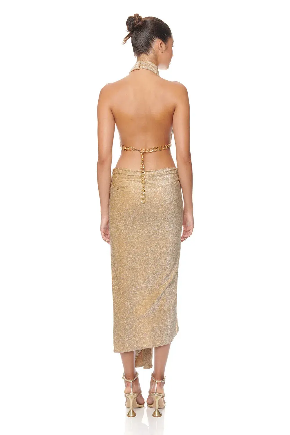 Eliya the Label Aphrodite Dress in Gold Size 6 for rent on The Volte - main image