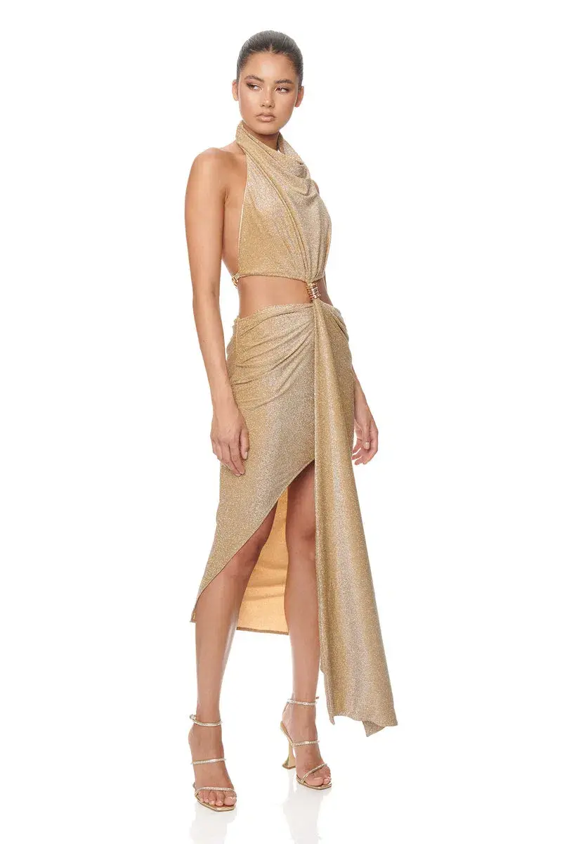 Eliya the Label Aphrodite Dress in Gold Size 6 - Image 2