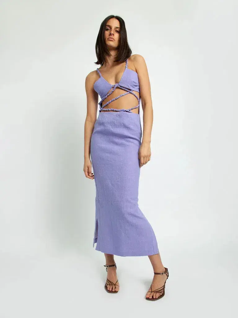Christopher Esber Lattice Bra Dress Lilac Size 6 - Image 1