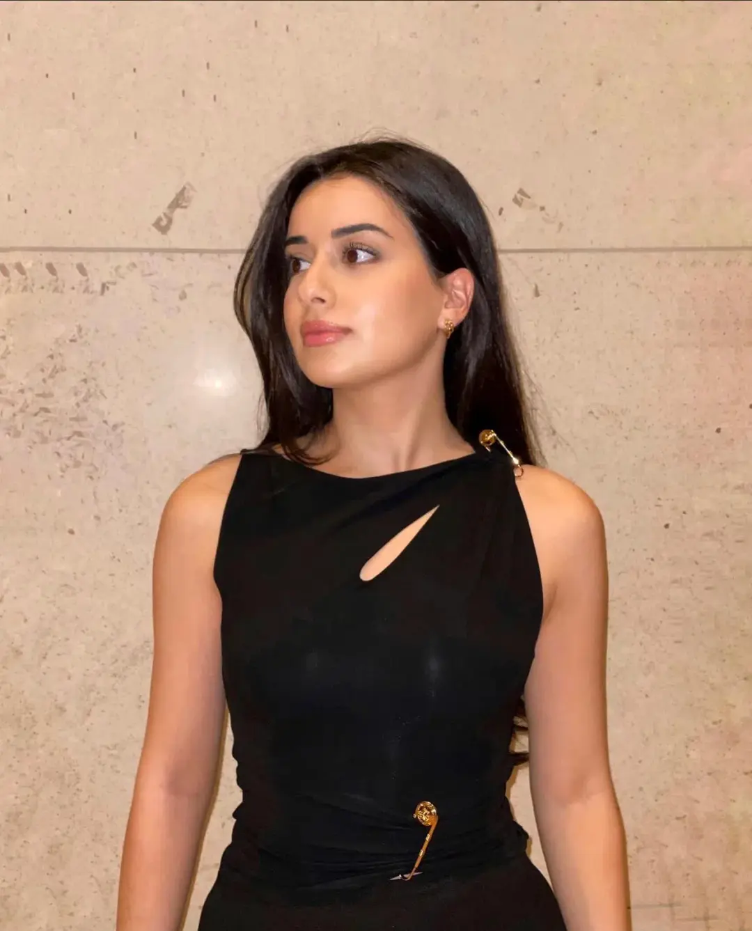 Versace Synthetic Safety Pin Tank Top Black Size 6 for rent on The Volte - main image