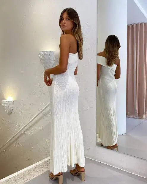 Anna Quan Brea Knit Dress White Size 8 - Image 3