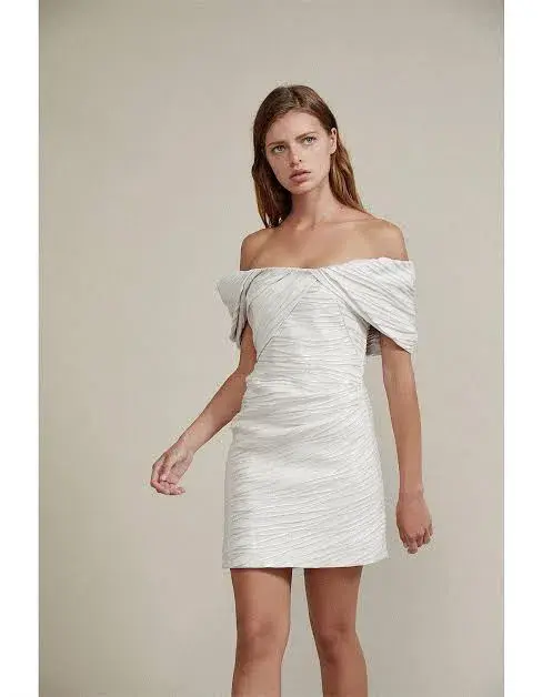 Acler Grivell Dress Silver Size 8 - Image 4