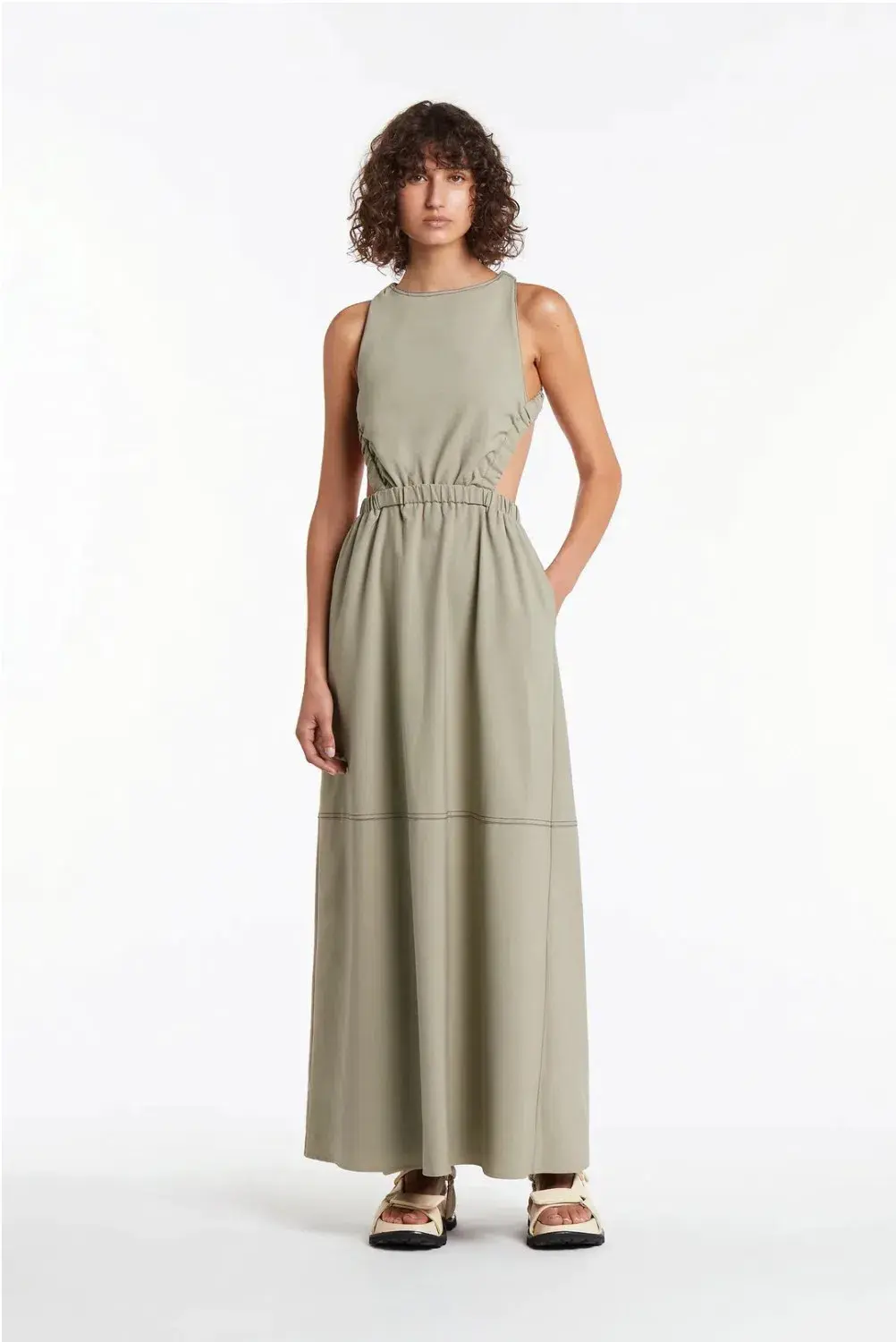 Sir the Label Adrien Cross Back Dress Sage Size 1 / Au 8 - Image 1