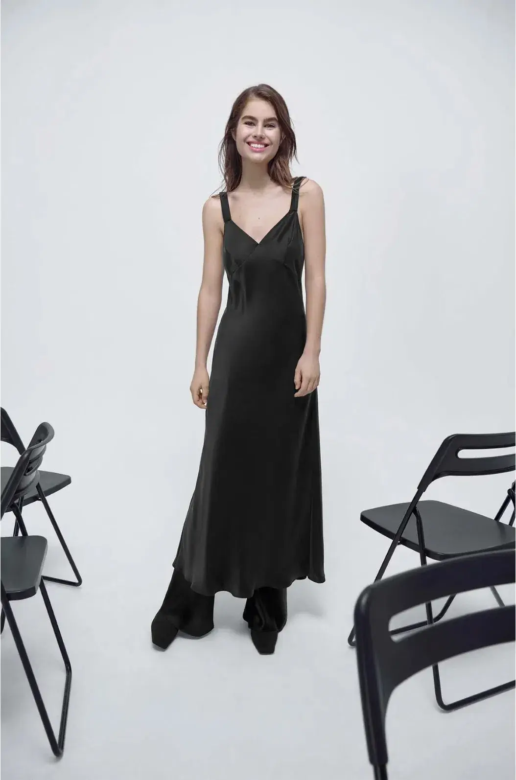 Silk Laundry Deco Ruched Dress Black Size M / Au 10 - Image 1