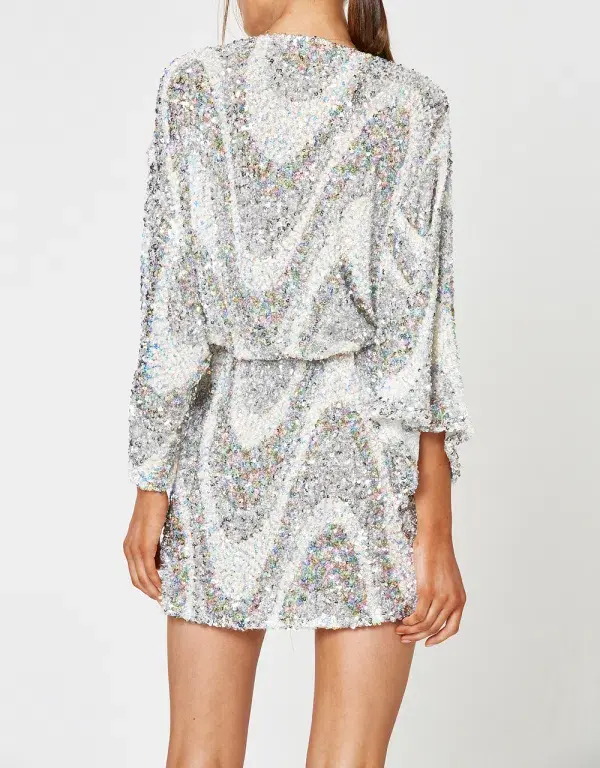Winona Rhapsody Wrap Dress Sequin Size 12 - Image 3