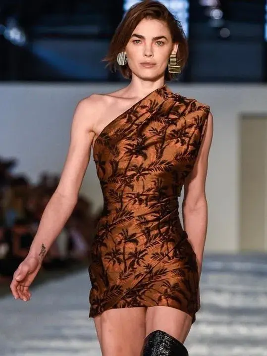 Bec & Bridge Far Out Asymmetrical Mini Dress Brown Size 8 - Image 4