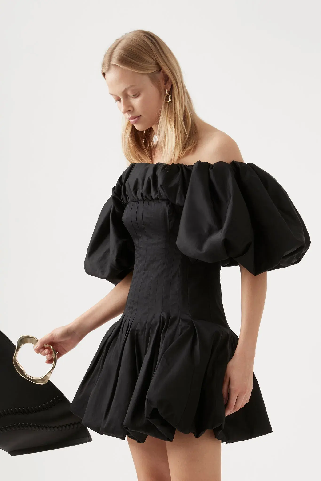 Aje Arles Off Shoulder Mini Dress Black Size L / Au 12 - Image 2