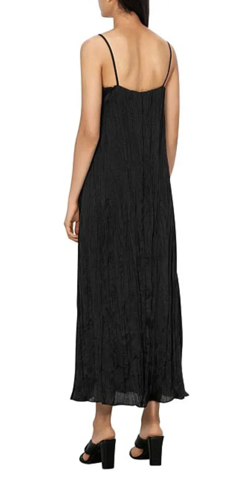 Veronika Maine Plisse Slip Dress Black Size 8 - Image 3
