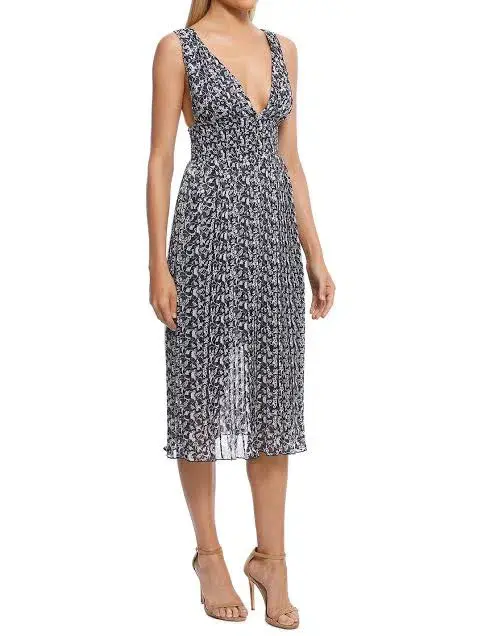 Misha Alexandria Midi Dress Print Size 8 - Image 3