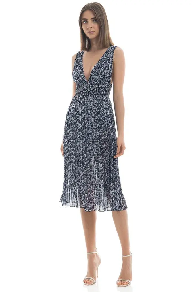 Misha Alexandria Midi Dress Print Size 8 - Image 1