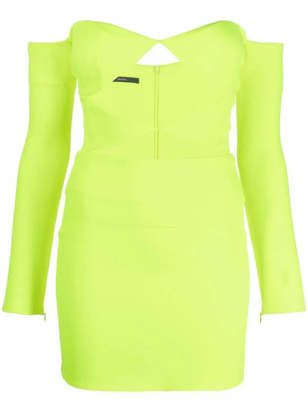 Alex Perry Hadley Mini Dress Neon Yellow Size 10 - Image 3