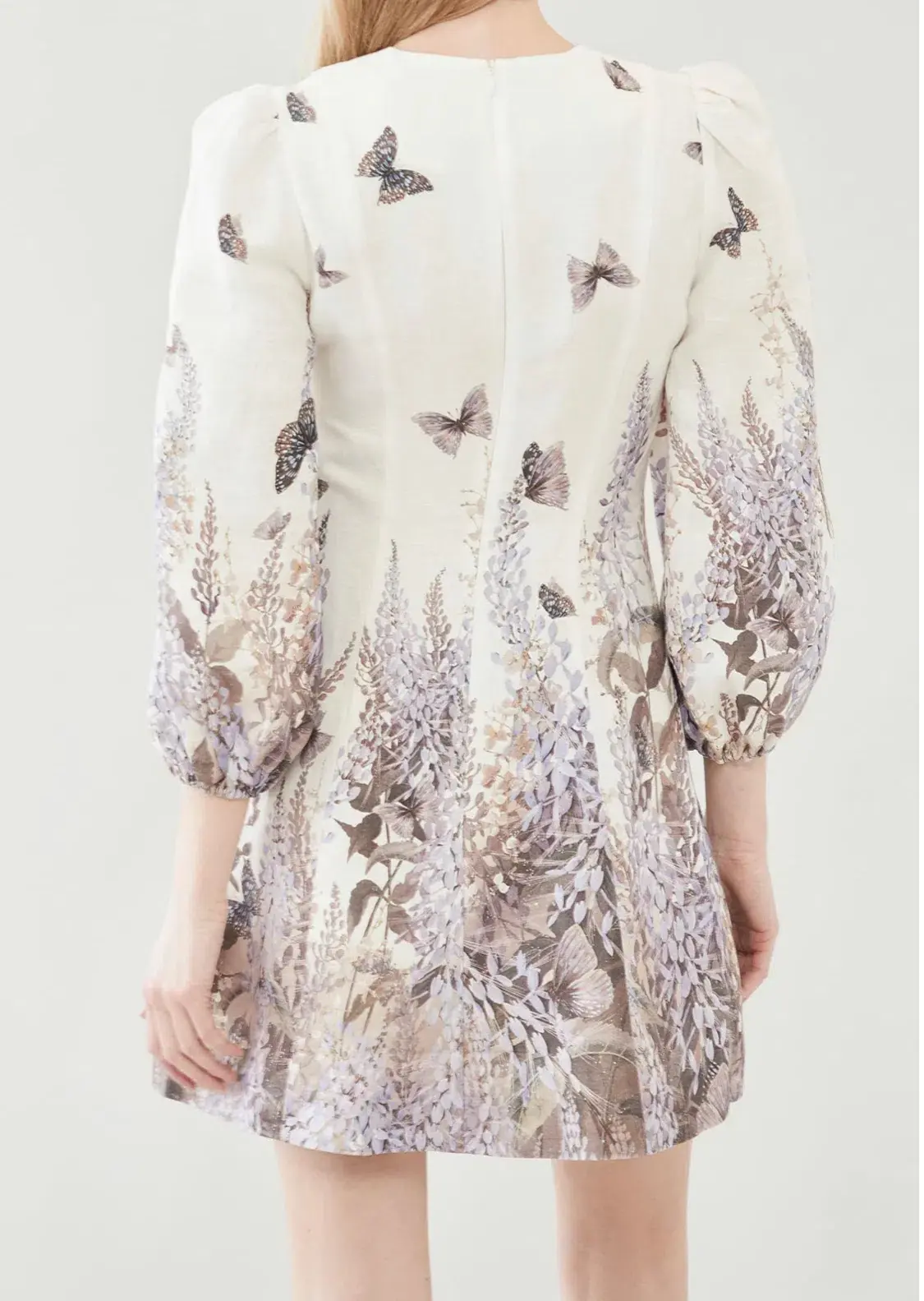 Zimmermann The Luminous Butterfly Mini Dress in Ivory Size 0/Au 8 - Image 3
