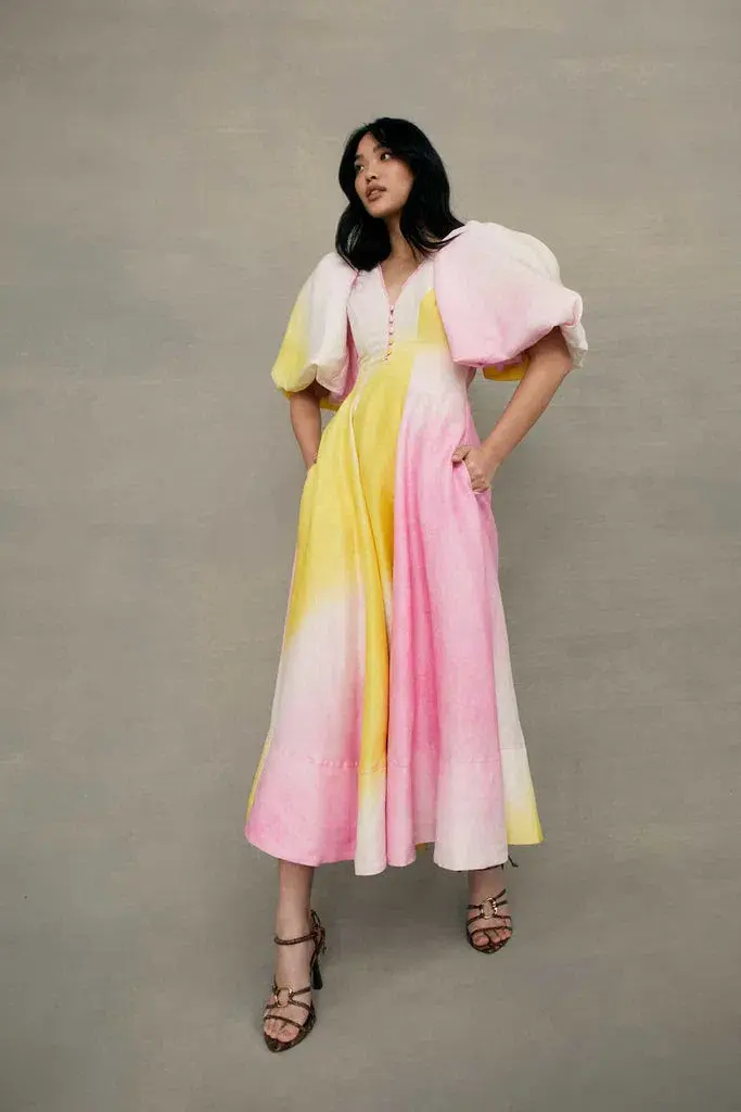 Aje Cloud Burst Midi Dress Tie Dye Print Size 6 - Image 5