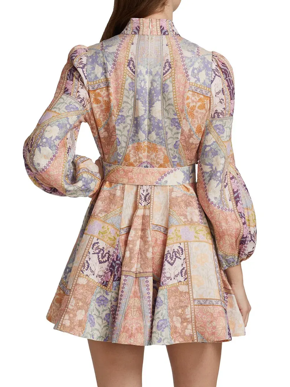 Zimmermann The Kaleidoscope Buttoned Mini in Multi Swirl Floral Size 4/Au 16 - Image 3