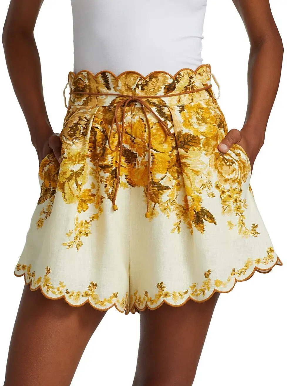 Zimmermann Aliane Scallop Shorts Floral Size 0 / AU 8 - Image 2