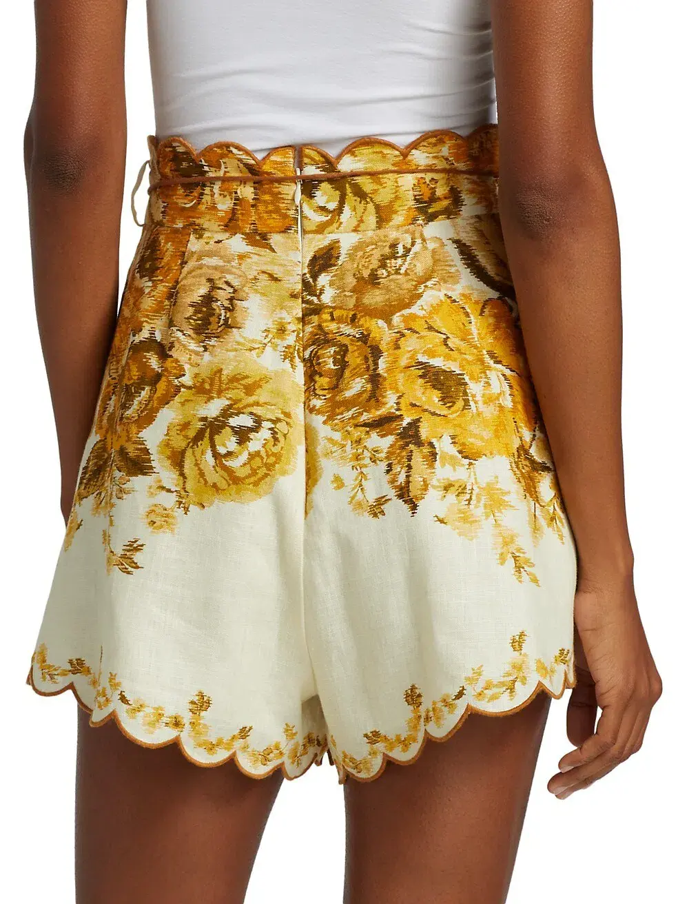 Zimmermann Aliane Scallop Shorts Floral Size 0 / AU 8 - Image 3