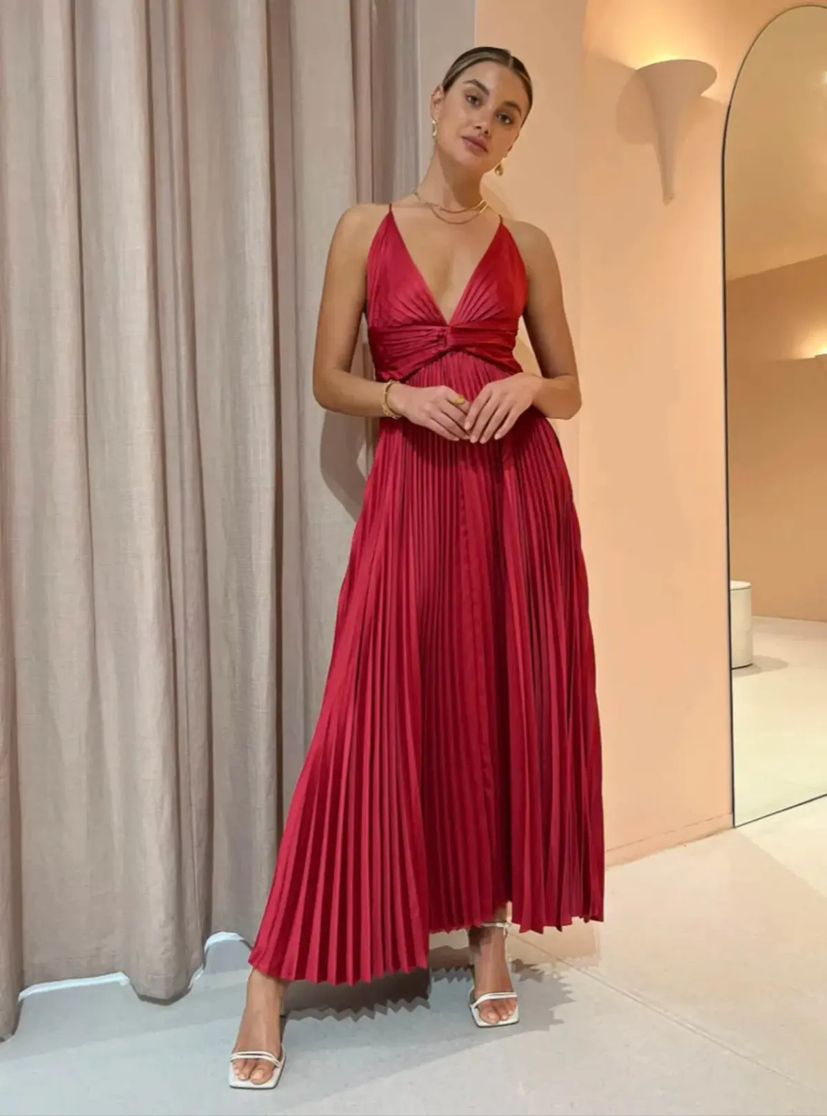 Issy Orla Dress in Berry Red Size 8 - Image 1
