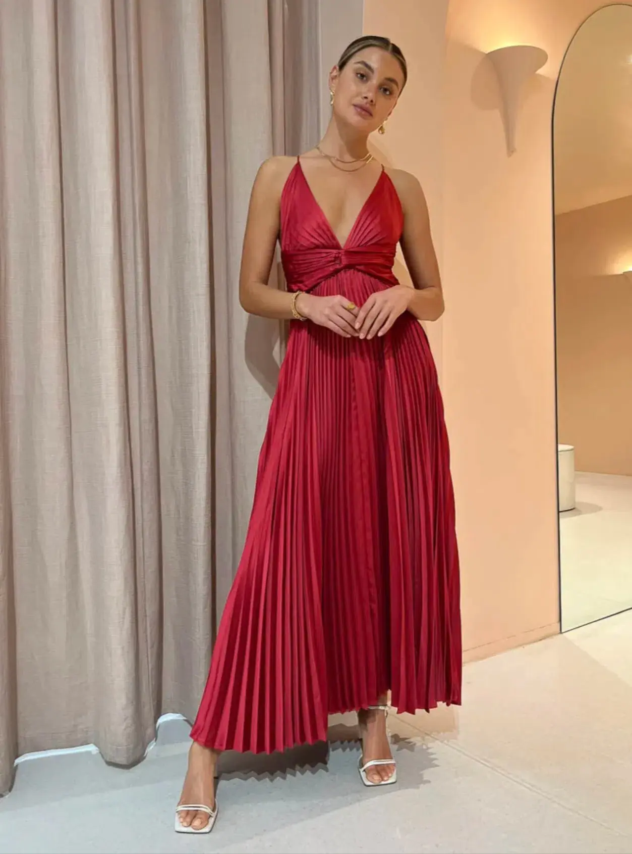Issy Orla Dress in Berry Red Size 8 - Image 1