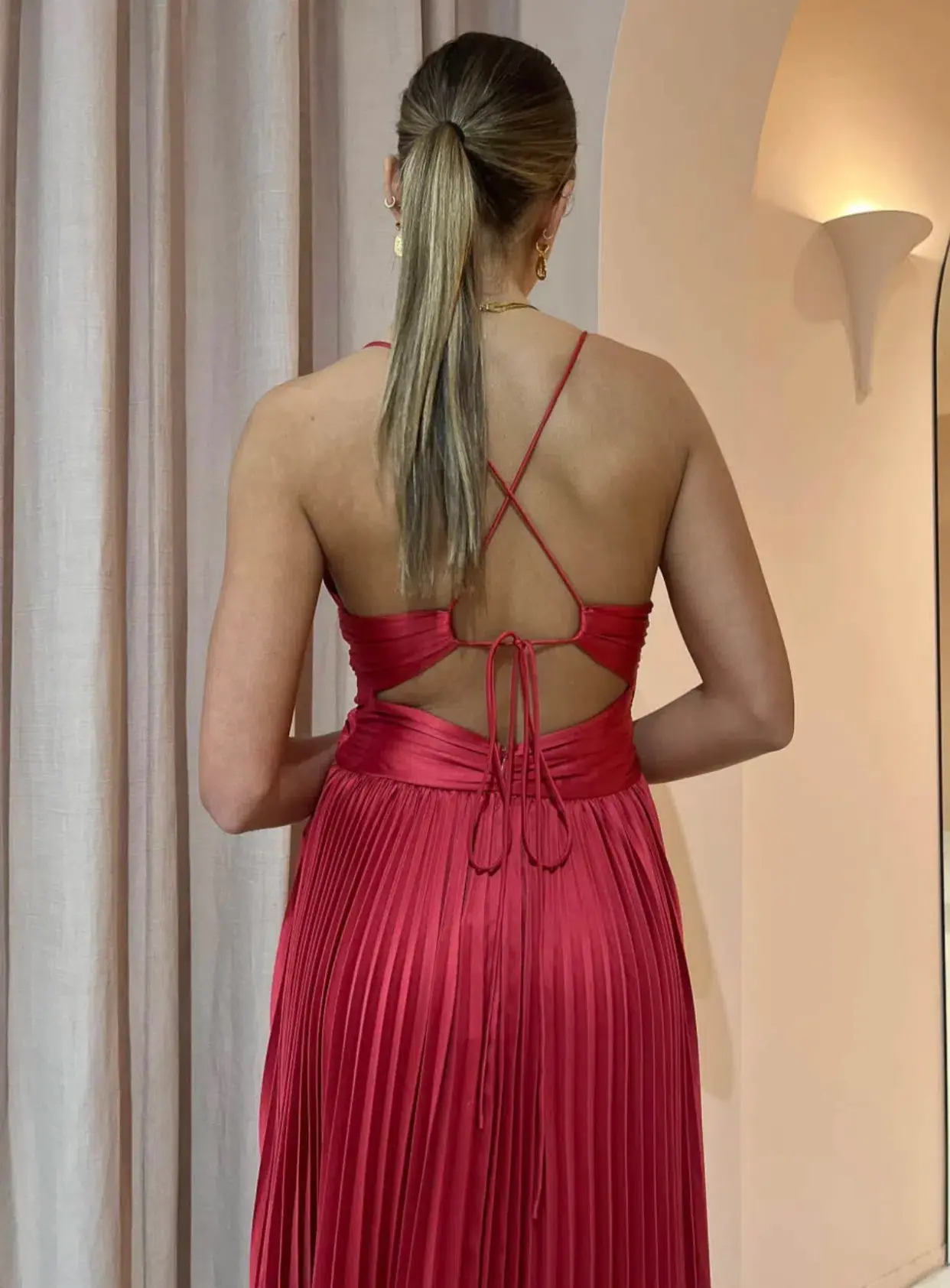 Issy Orla Dress in Berry Red Size 8 - Image 6