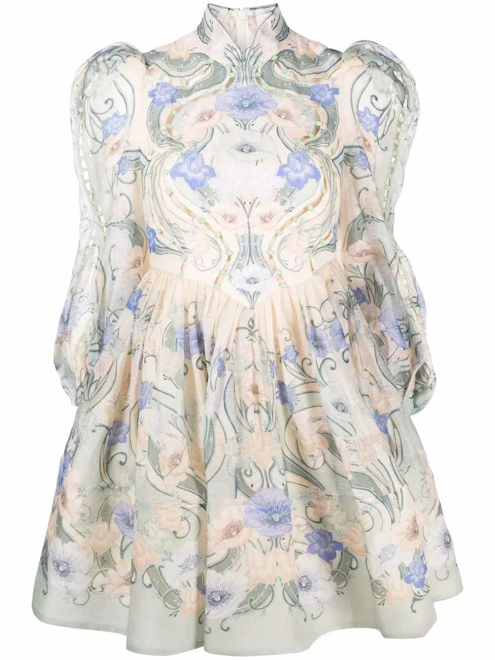 Zimmermann Rhythm Poppy Mini Dress Sage Noveau Size 0/Au 6 for rent on The Volte - main image