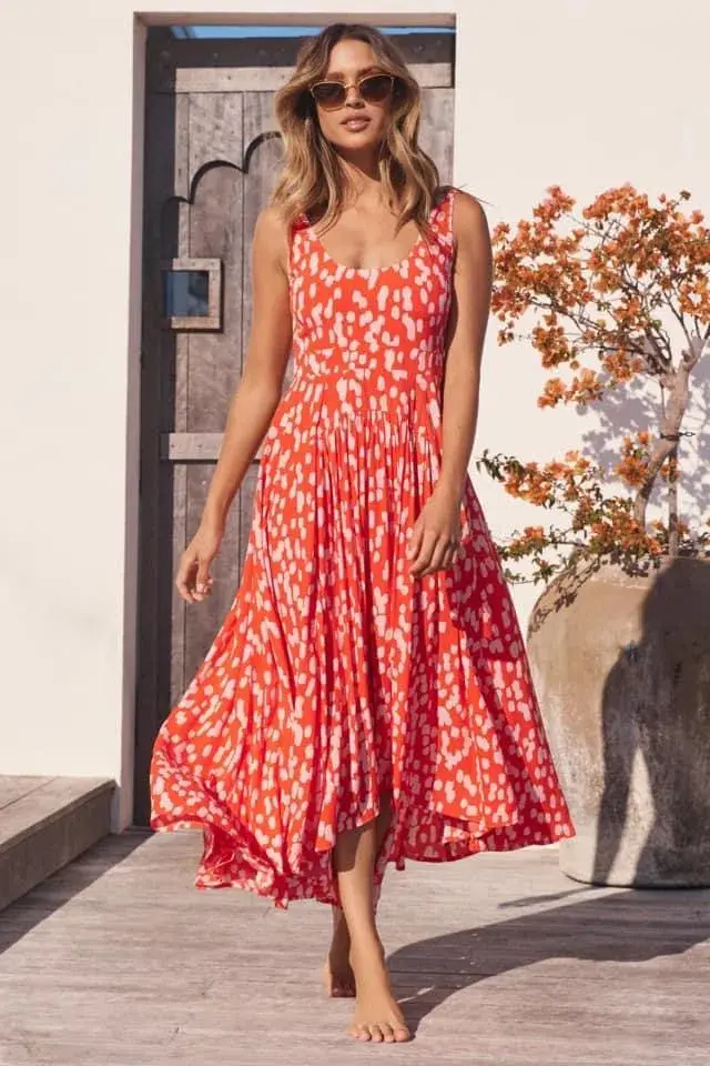 Mister Zimi Annabelle Midi Dress Sangria Size 10 - Image 1