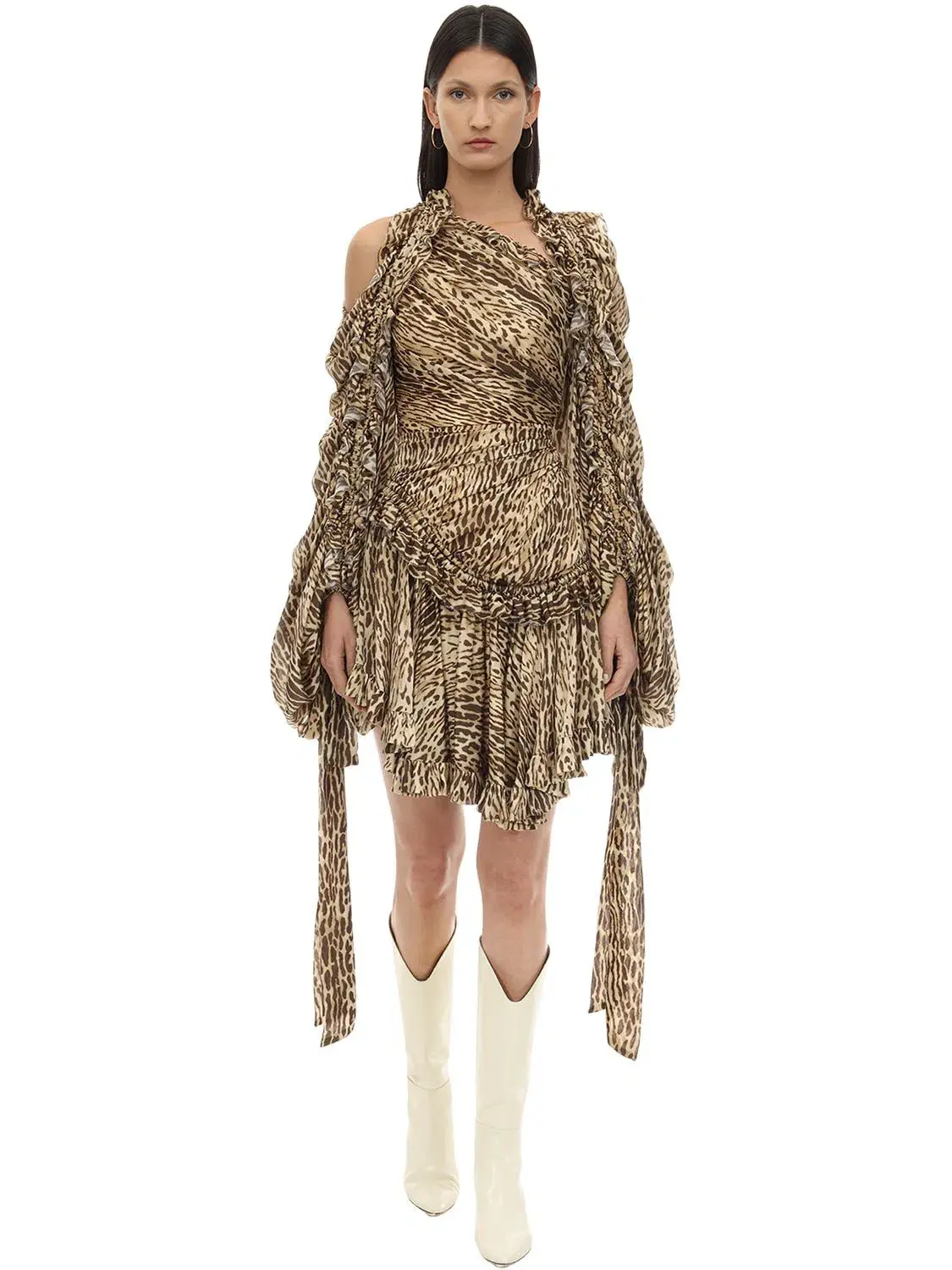 Zimmermann Espionage Drawn Mini Dress Animal Print Size 0 / Au 8 - Image 2