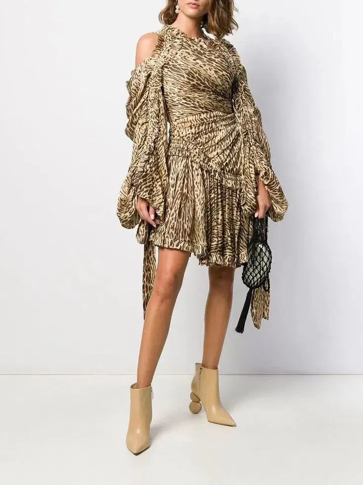 Zimmermann Espionage Drawn Mini Dress Animal Print Size 0 / Au 8 - Image 1