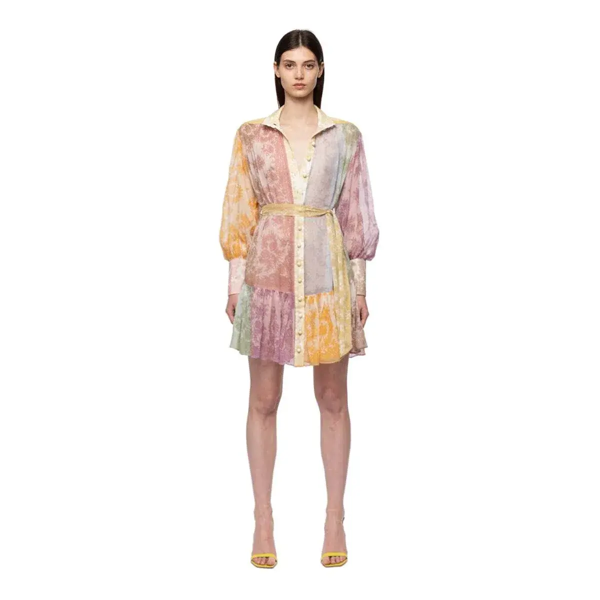 Zimmermann Dancer Lantern Mini Dress Spliced Lace Print Size 1 / Au 10 - Image 4