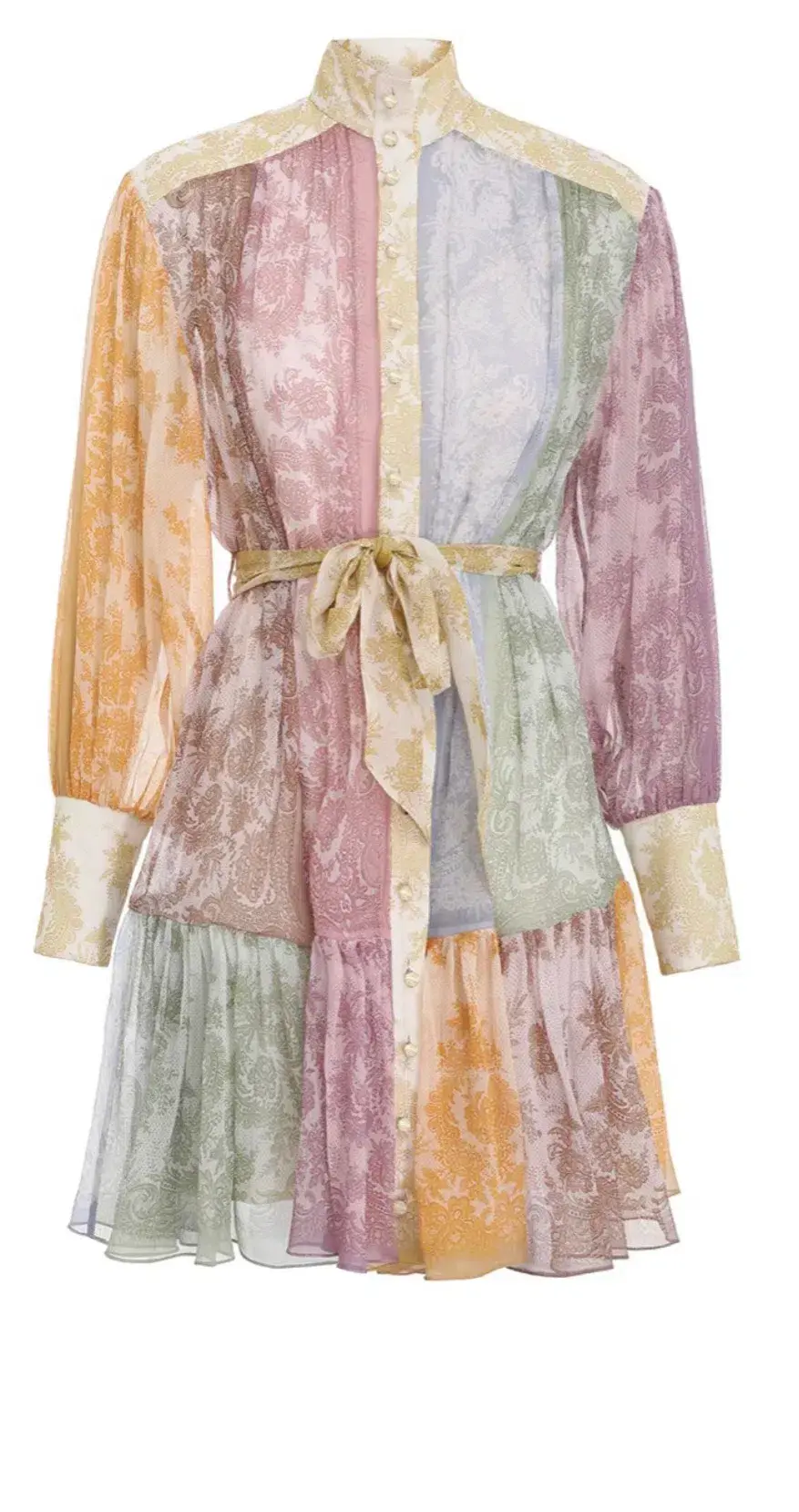 Zimmermann Dancer Lantern Mini Dress Spliced Lace Print Size 1 / Au 10 - Image 5