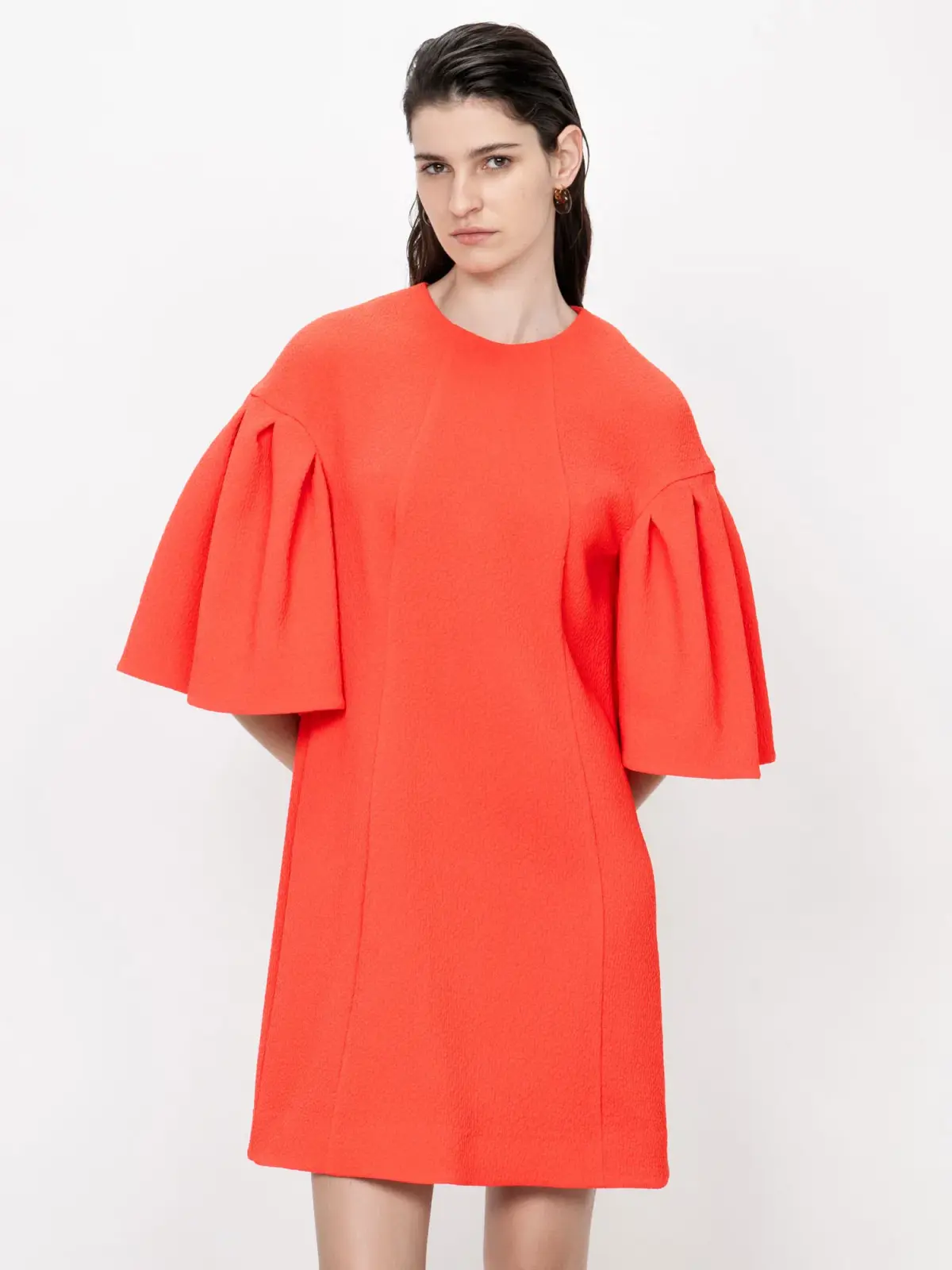 Veronika Maine Stretch Cloque Shift Dress Red/Orange Size 6 / XS - Image 2