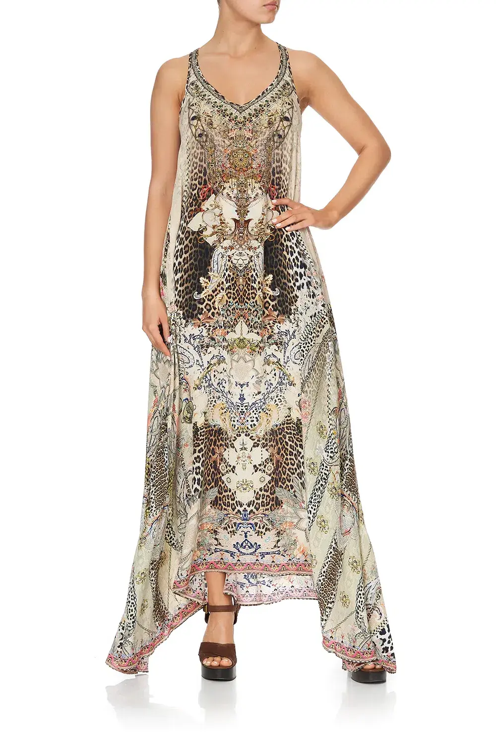 Camilla V Neck Racerback Dress Forever Forever Print Size XS/Au 8 - Image 3