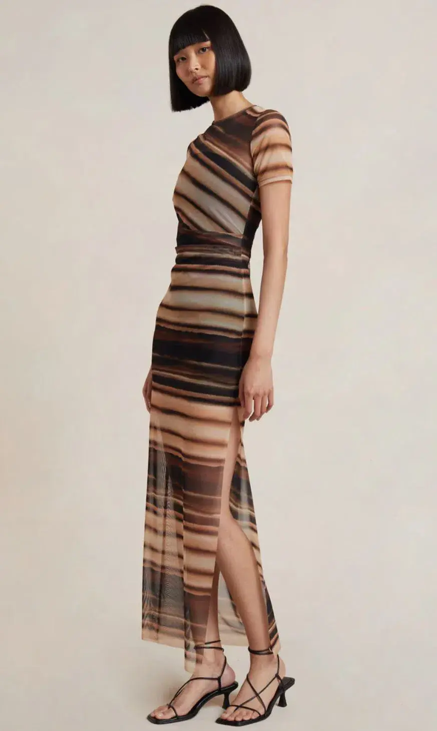 Bec & Bridge Watercolour Short Sleeve Maxi Dress Print Size 8  - Image 3