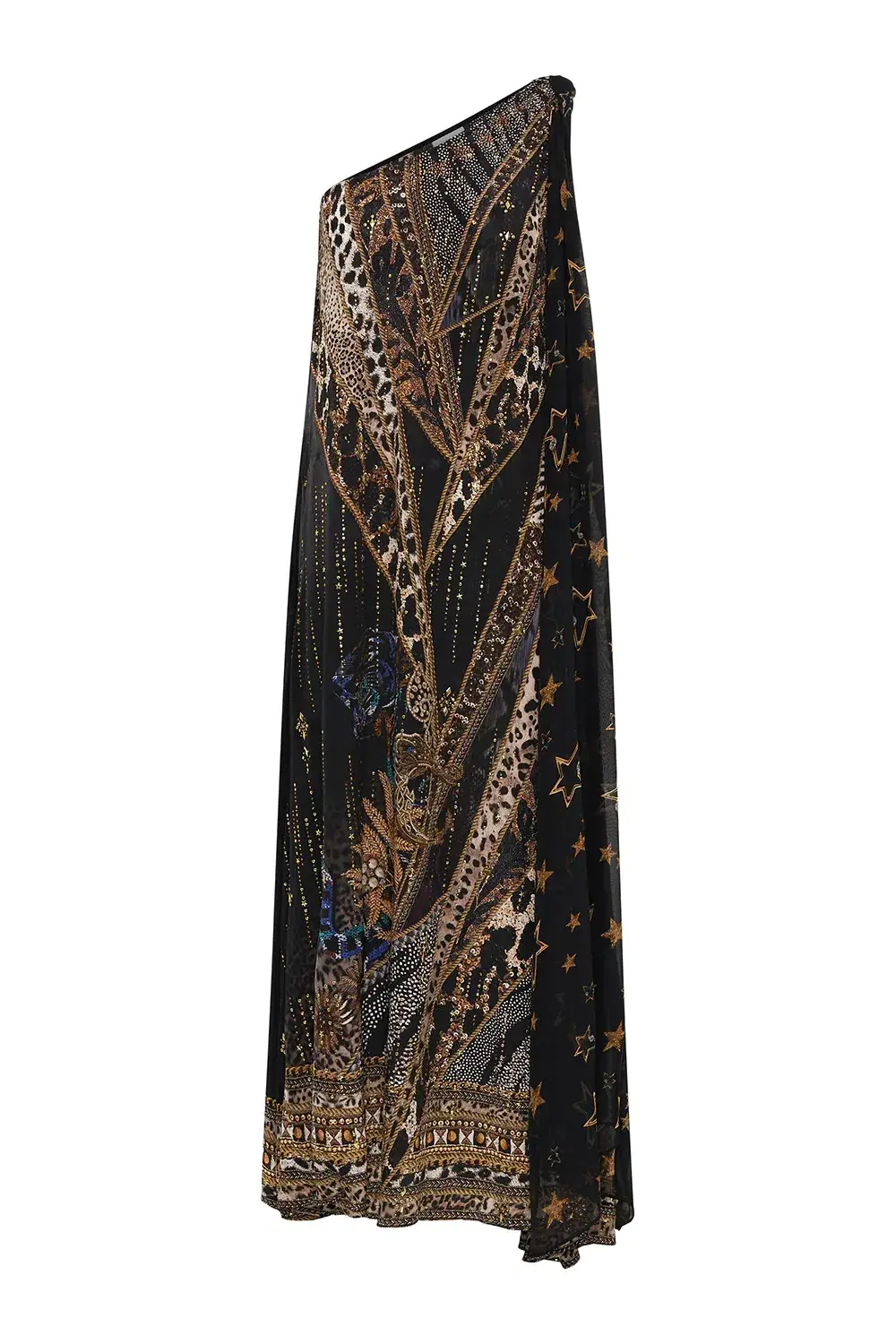 Camilla One Shoulder Long Dress Lady Stardust Print Size 8 - Image 6