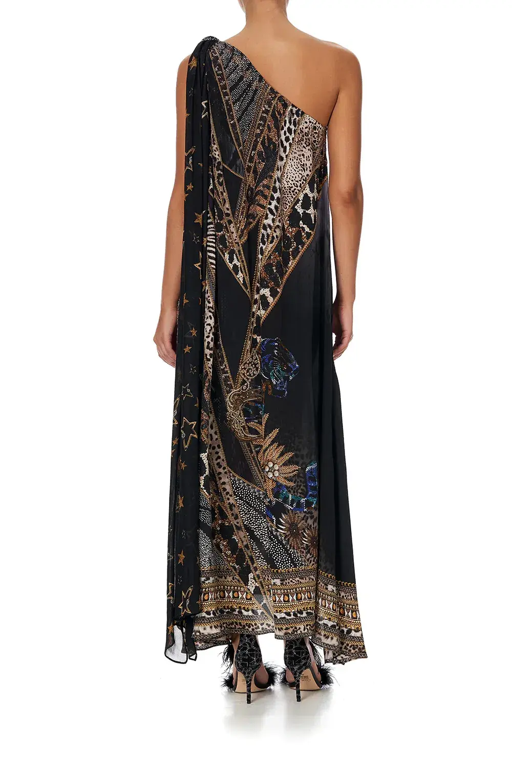 Camilla One Shoulder Long Dress Lady Stardust Print Size 8 - Image 3