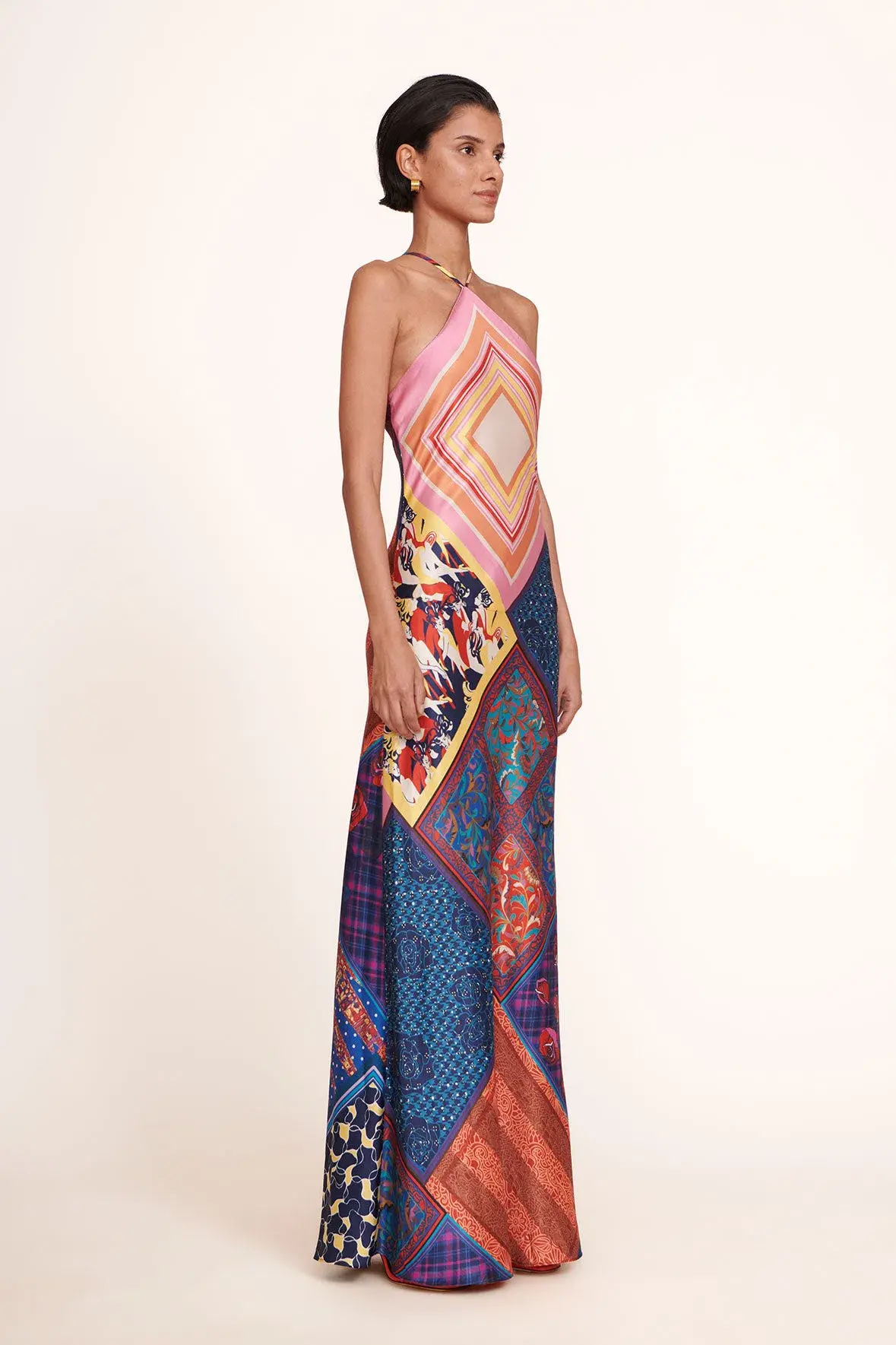 Staud Cubism Dress in Patchwork Foulard Print Size 6 - Image 2