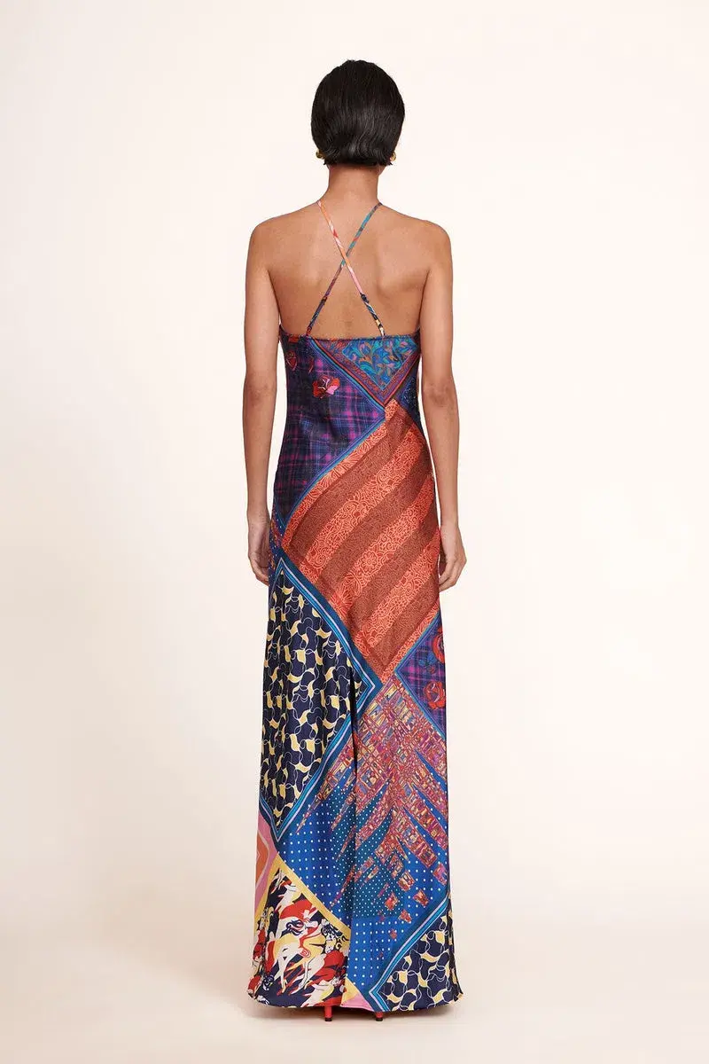 Staud Cubism Dress in Patchwork Foulard Print Size 6 - Image 3