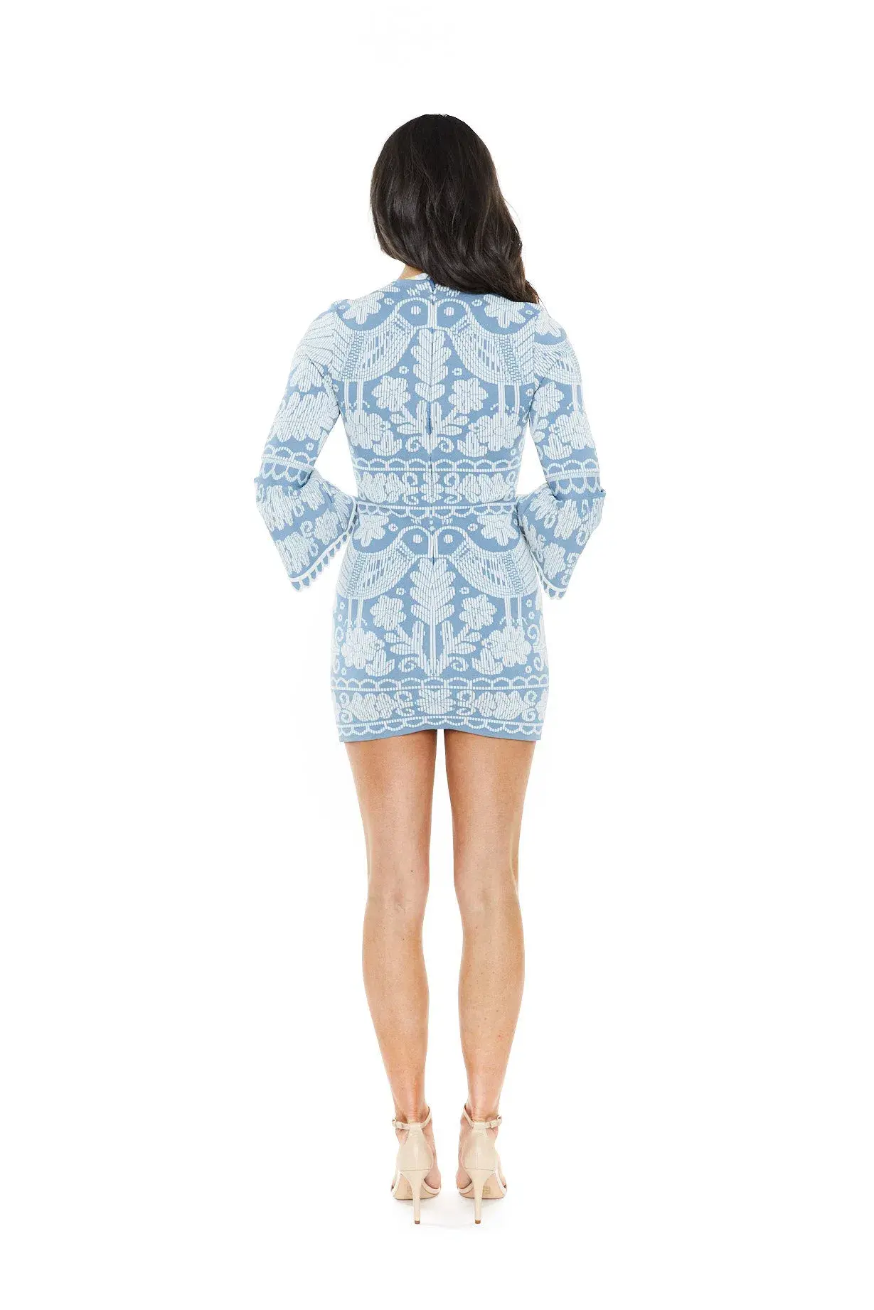 Alice McCall La Javanaise Mini Dress Blue Print Size 6 - Image 3