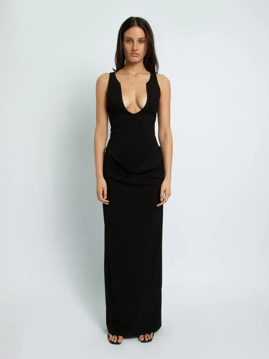 Christoper Esber Arced Column Dress Black Size 12 for rent on The Volte - main image