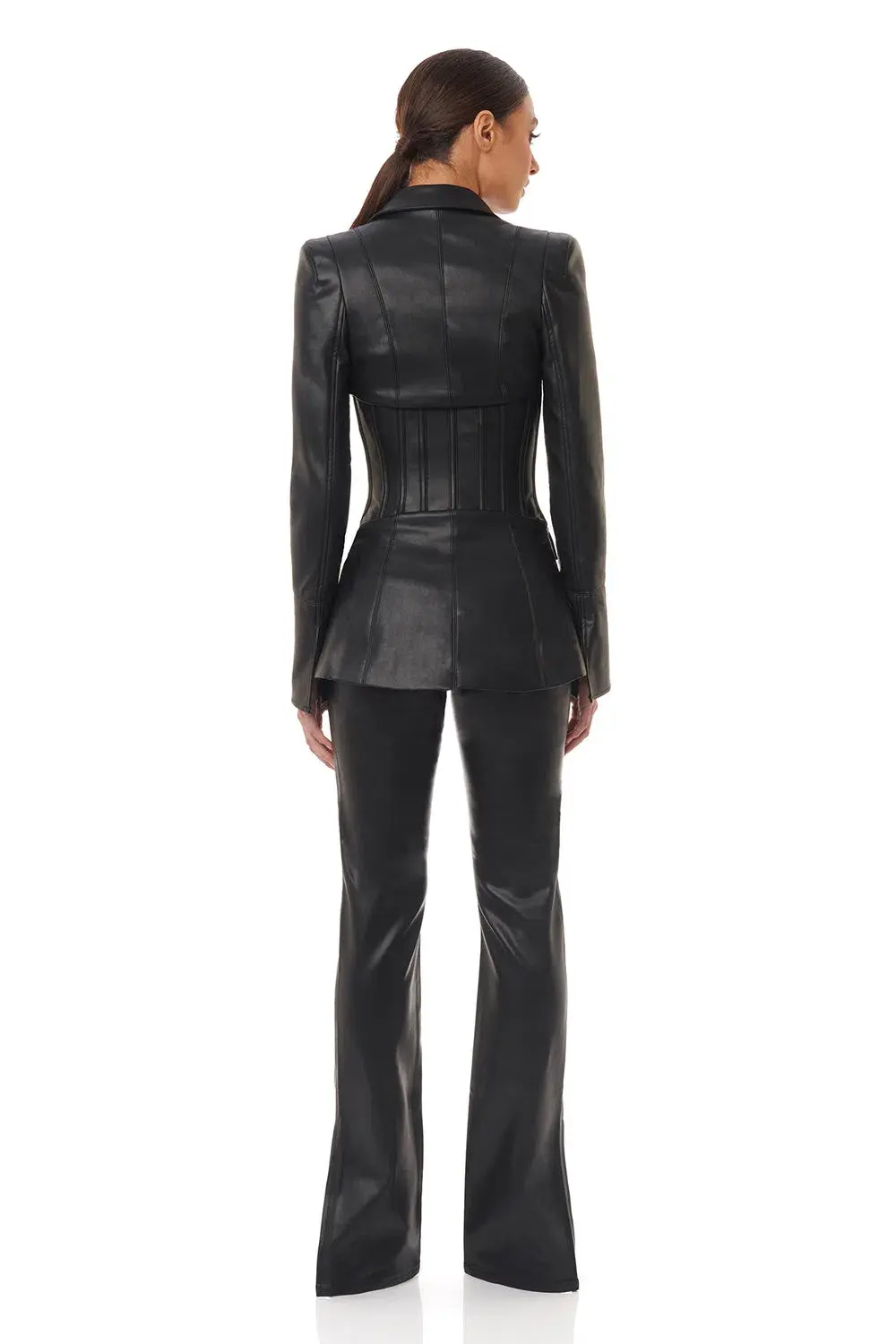 Eliyah the Label Kirstin Leather Blazer Black Size 8  - Image 4