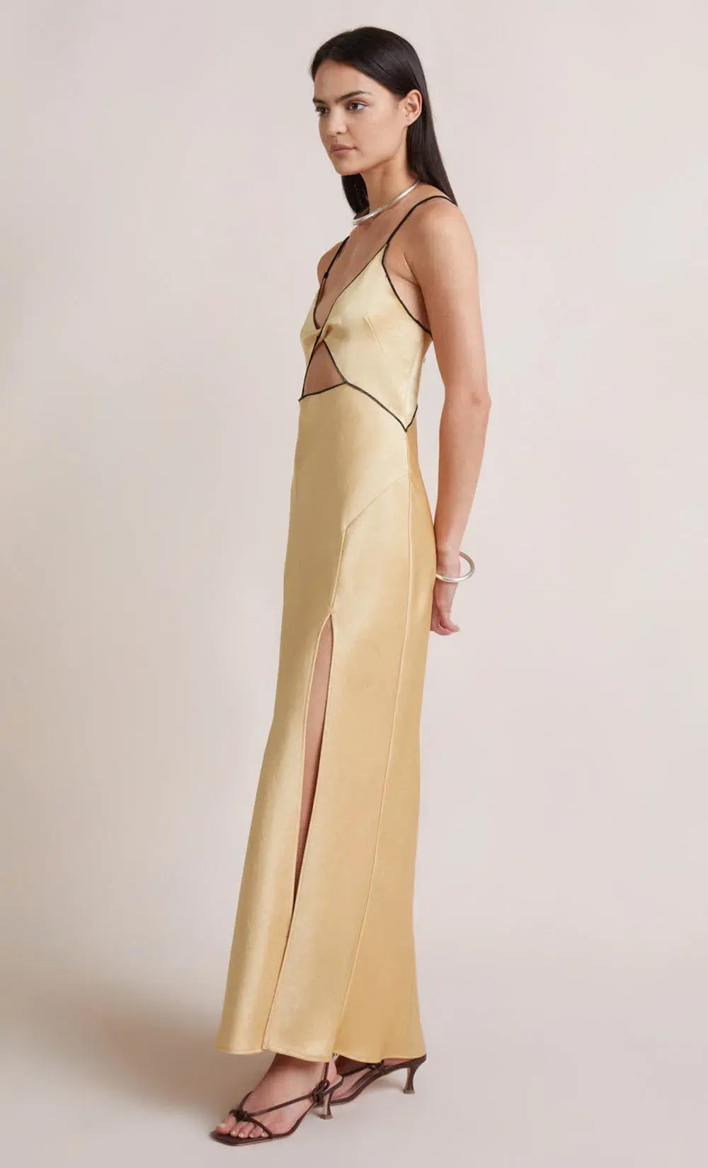 Bec & Bridge Hazel Maxi Dress in Wheat Yellow Size AU 10 - Image 2