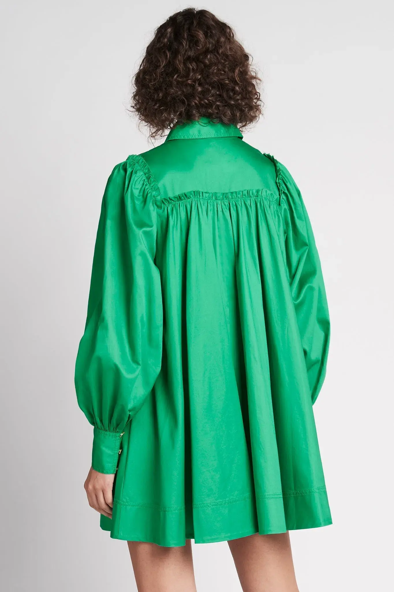 Aje Tidal Tucked Smock Mini Dress Green Size 6 - Image 2