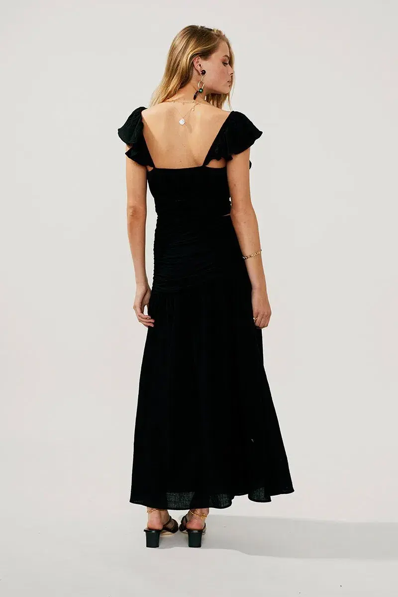 Suboo Alva Rouched Cut Out Maxi Black Size S/ AU 8 - Image 3