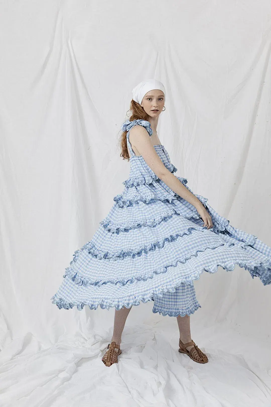 Innika Choo Iva Biigdres Dusk Gingham Print Size 1/Au 8 - Image 3