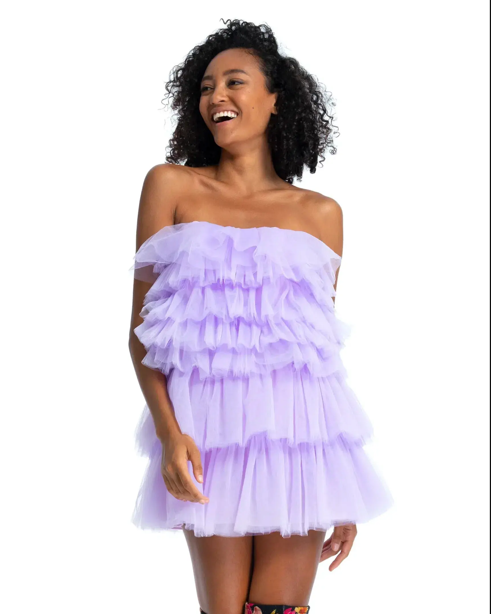 Dyspnea Powermuff Mini Dress Lilac Size 8  - Image 1