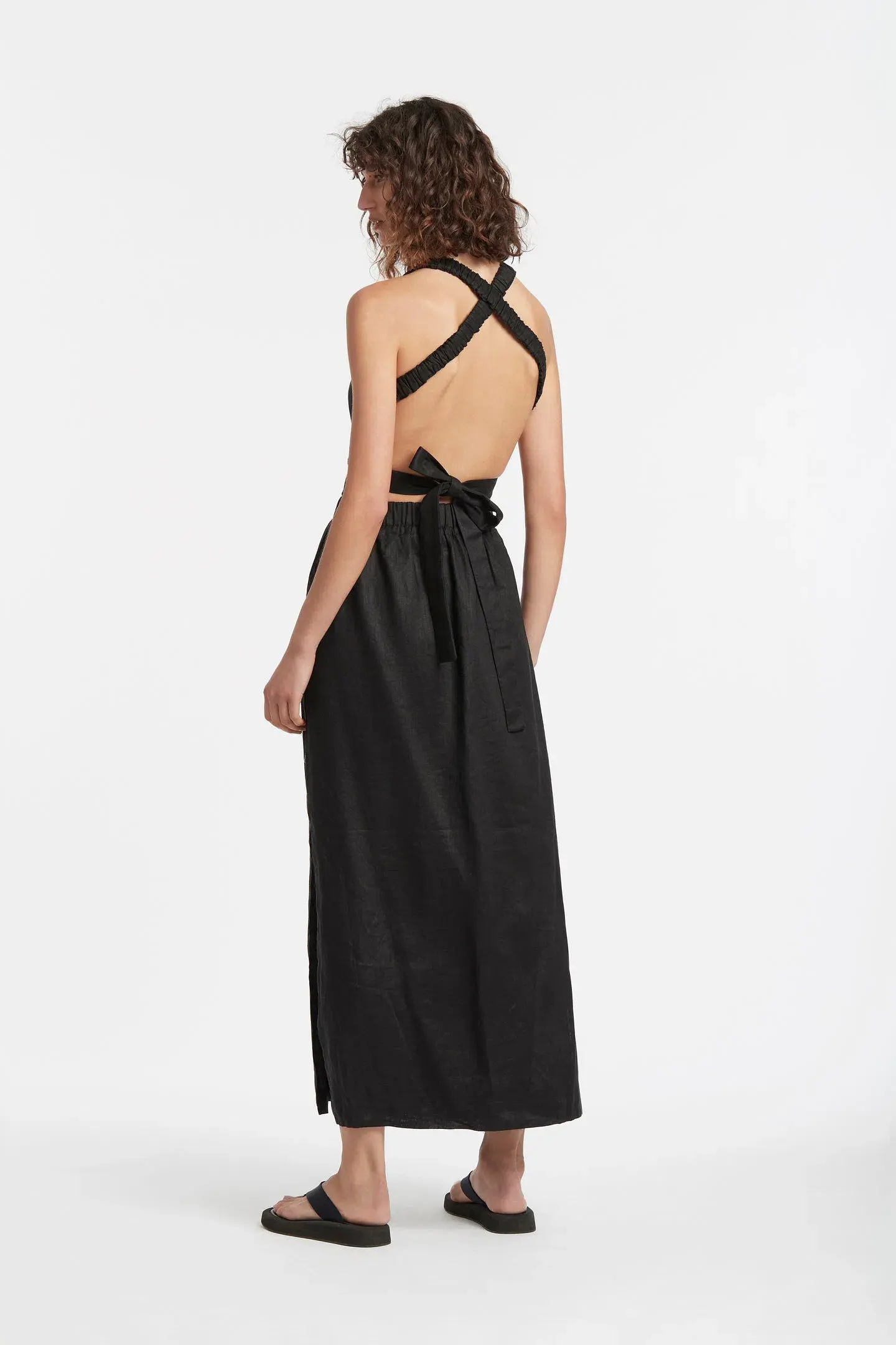 SIR THE LABEL BLACK FRANC CROSS BACK GOWN - SIZE 1 (RRP $450) - Image 2