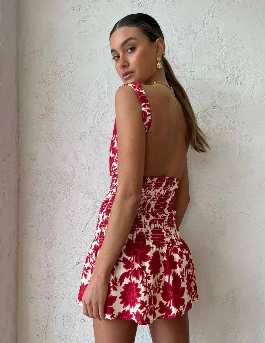 Sir the Label Cinta Open Back Dress Valentina Floral Red Size 1 / AU 8 - Image 2